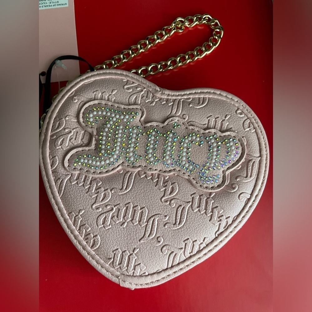 Juicy Couture Wallet,Juicy Couture Pink Heart Wristlet - Picture 7 of 9
